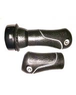 Handvatten Gazelle + bel ZWART 88mm rechter handvat met witte bies