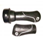 Handvatten Gazelle + bel ZWART 88mm rechter handvat met witte bies