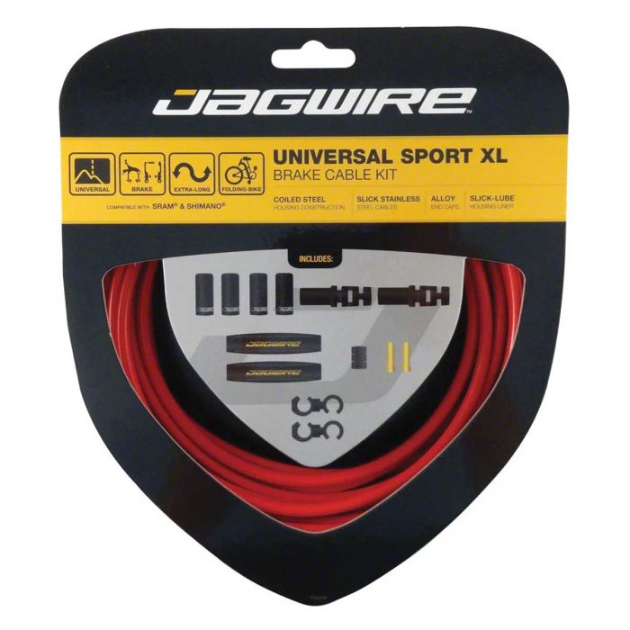 Remkabel Jagwire UCK802 Universal Sport Brake XL Kit MTB / Race voorrem en achterrem compleet ROOD 