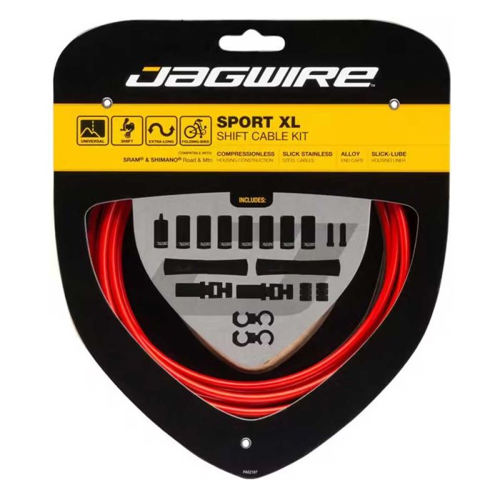 Versnellingskabel Jagwire UCK612 2x Sport Shift XL Kit MTB / Race compleet ROOD 