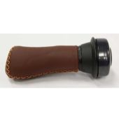 Handvat Gazelle aero leer BRUIN met draaibel links 100mm - 540279000