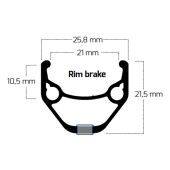 Velg Ryde ZAC421 28" 622x21 14G 36 gaats normaal spaakpatroon ZWART GESLEPEN - 51500120