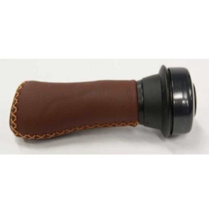 Handvat Gazelle aero leer BRUIN met draaibel links 100mm - 540279000