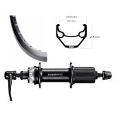 Achterwiel Roland 28" uitval cassette Shimano 8/9/10v Disc Centerlock FH-QC300 ZAC2000 zwart