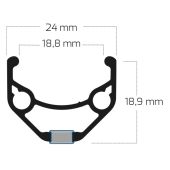 Velg Gazelle 28" Ryde Eco 19 zwart 36 gaats spaakgat 14 ongeslepen 36x1 - 350751840