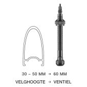 Ventiel tubeless Schwalbe 60mm SV frans zwart set a 2 stuks