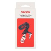 Toeclipsriemen Simson zwart nylon, per paar