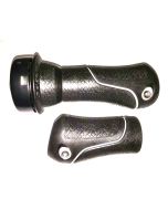 Handvatten Gazelle + bel ZWART 88mm rechter handvat met witte bies